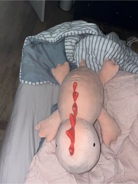 Target Pink Dinosaur Plush with Red Spikes